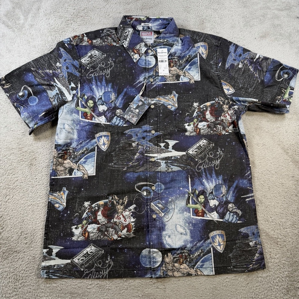 Reyn Spooner Guardians Of The Galaxy Shirt Mens Medium Classic Short Sleeve NWT